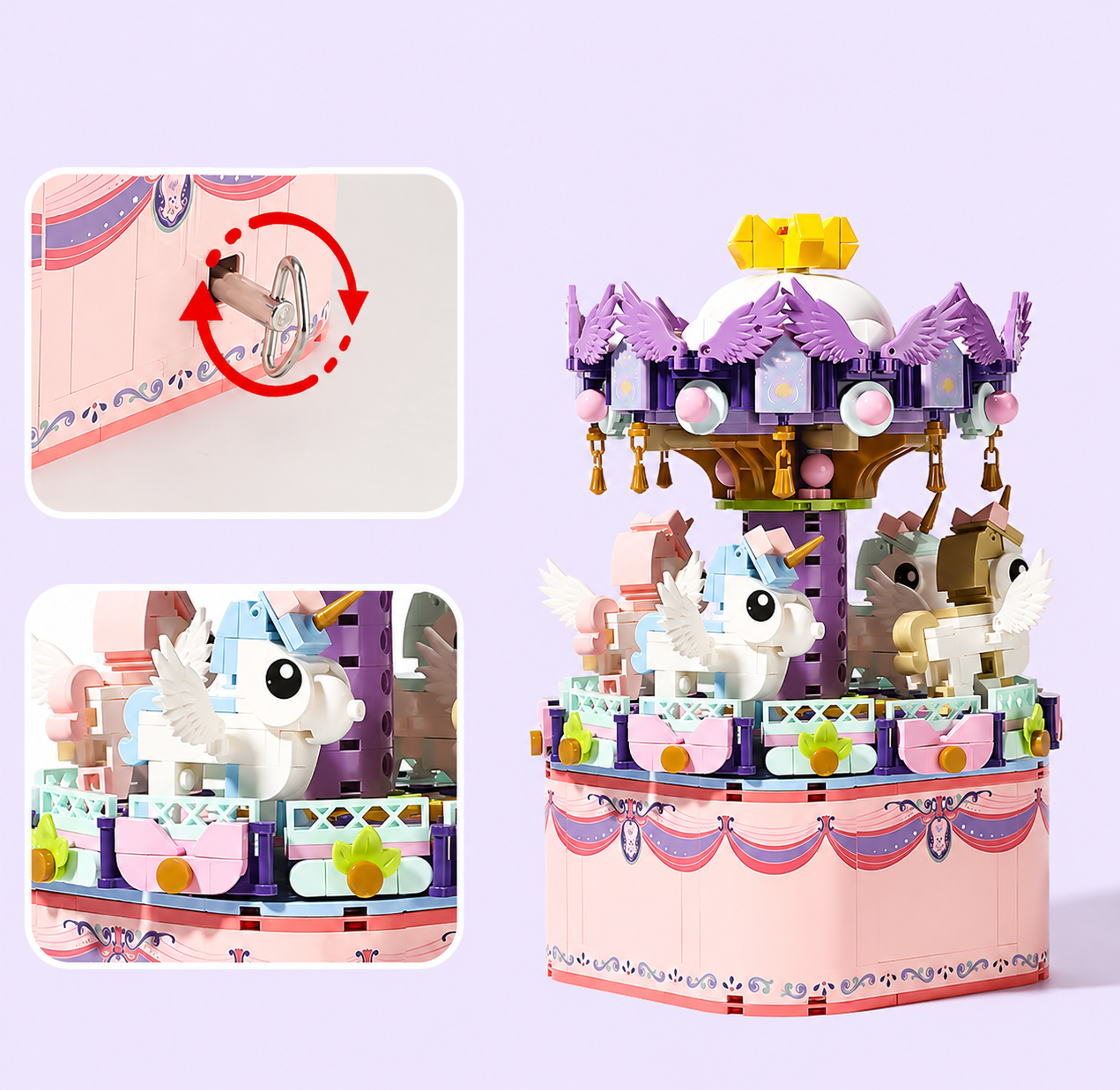Unicorn Merry-Go-Round MeloBricks Music Box