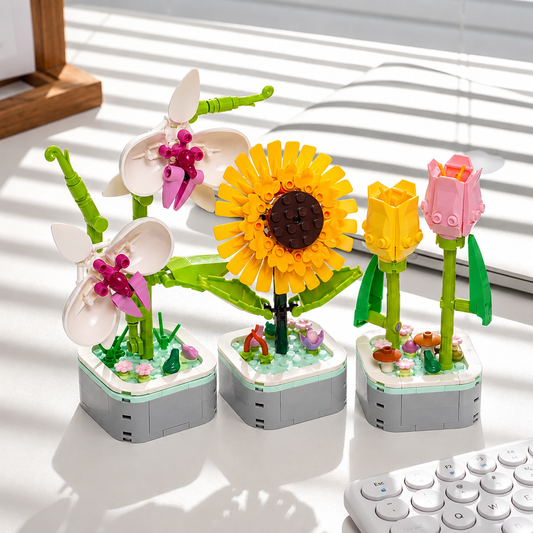 Tulips, Sunflower & Orchid MeloBricks Bundle